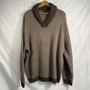 Jos. A. Bank Shawl‎ Collar Sweater Lambswool Blend Knit Pullover XXL